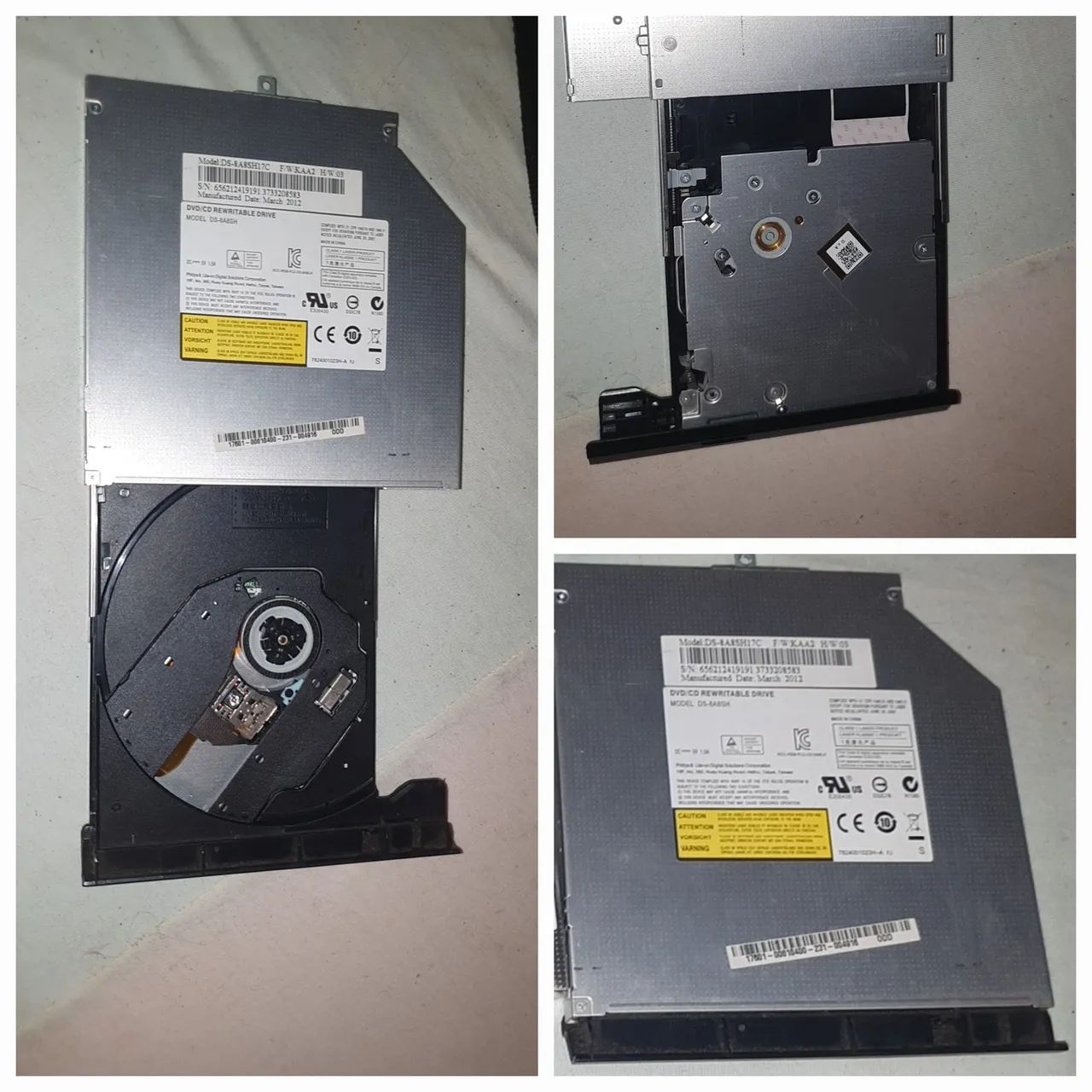 Gravador de DVD/CD para Notebook (Modelo DS-8A8SH) - Original e Conservado