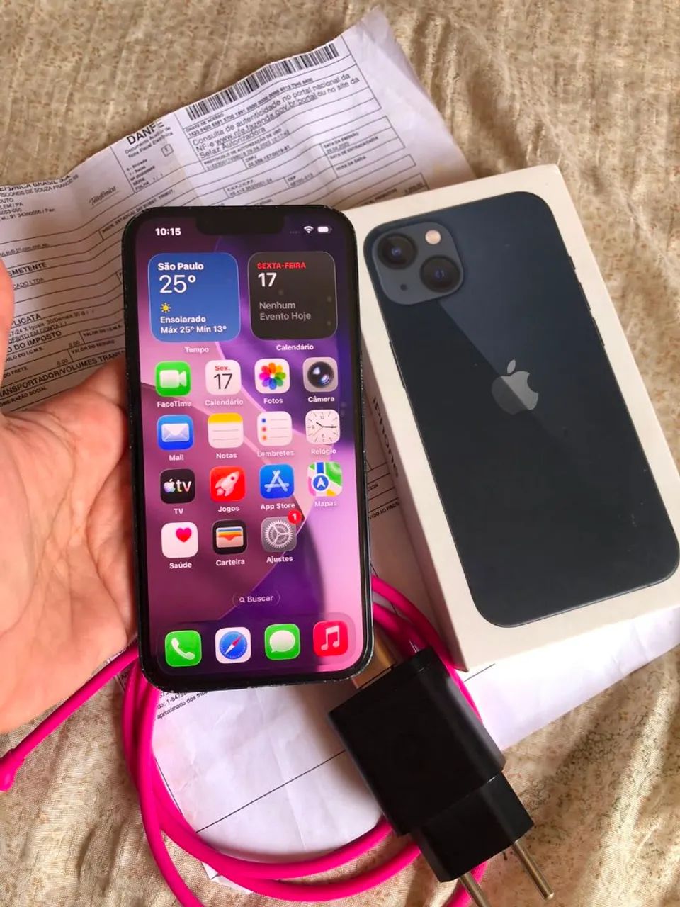 Iphone 13 128 gigas caixa e nota fiscal  - Foto 3