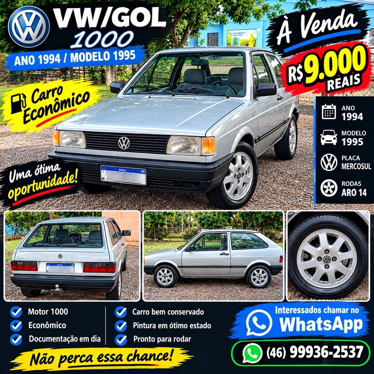 Volkswagen Gol Geração I 1000 2P 1995