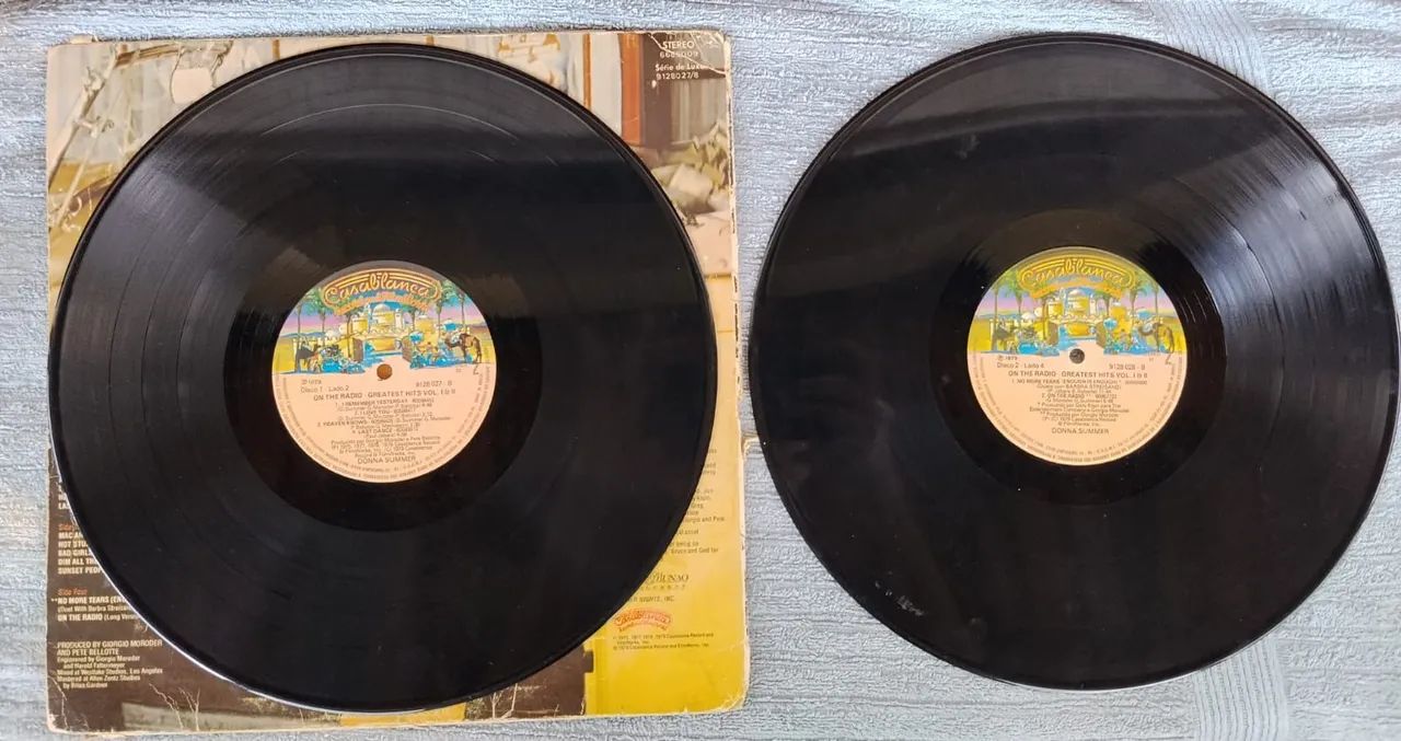 LP disco de vinil Donna summer on the radio álbum duplo toca disco radiola vitrola antigo  - Foto 4