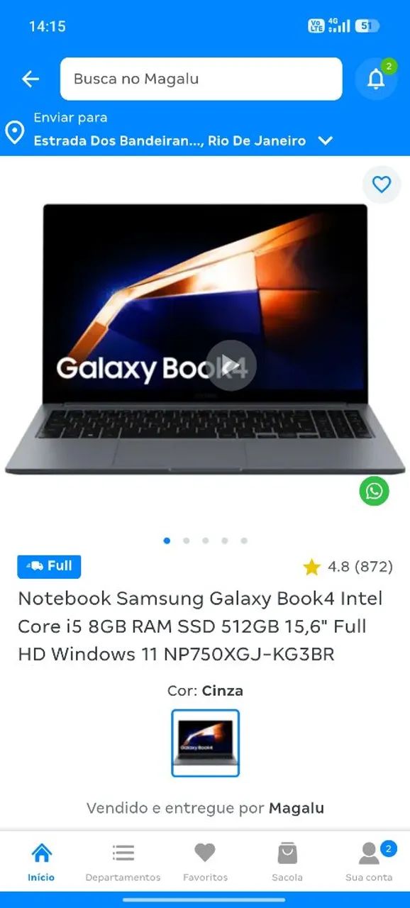 Notebook Samsung 