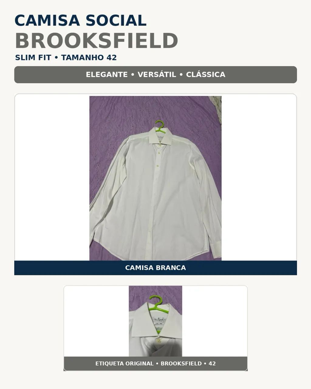 Camisa branca original Brooksfield tamanho 42