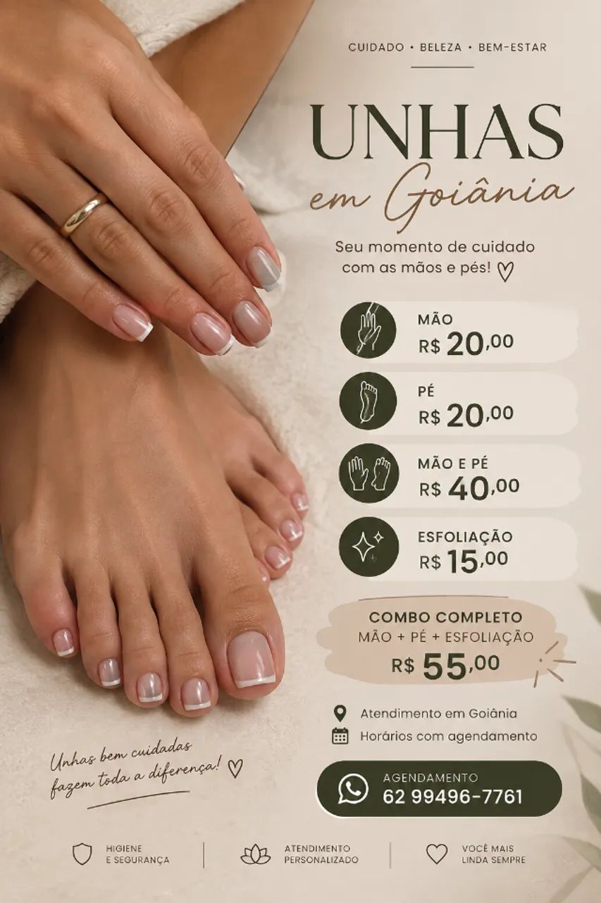 Manicure e Pedicure em Goiania e região metropolitana