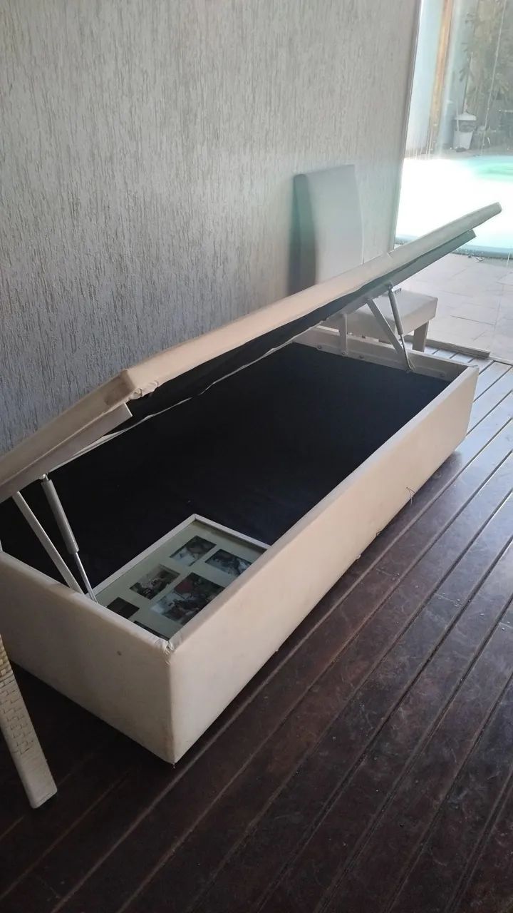 Base cama solteiro com Baú.