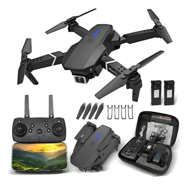 Mini drone MW E&E E88 Dual 88 com câmera 4K preto 2.4GHz 1 bateria - Foto 2