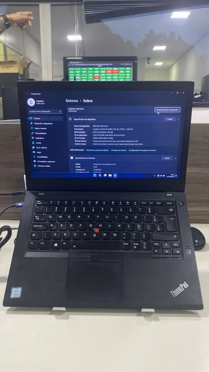 Notebook thinkpad  i5 8Gen 8GB SSD250 - Foto 3