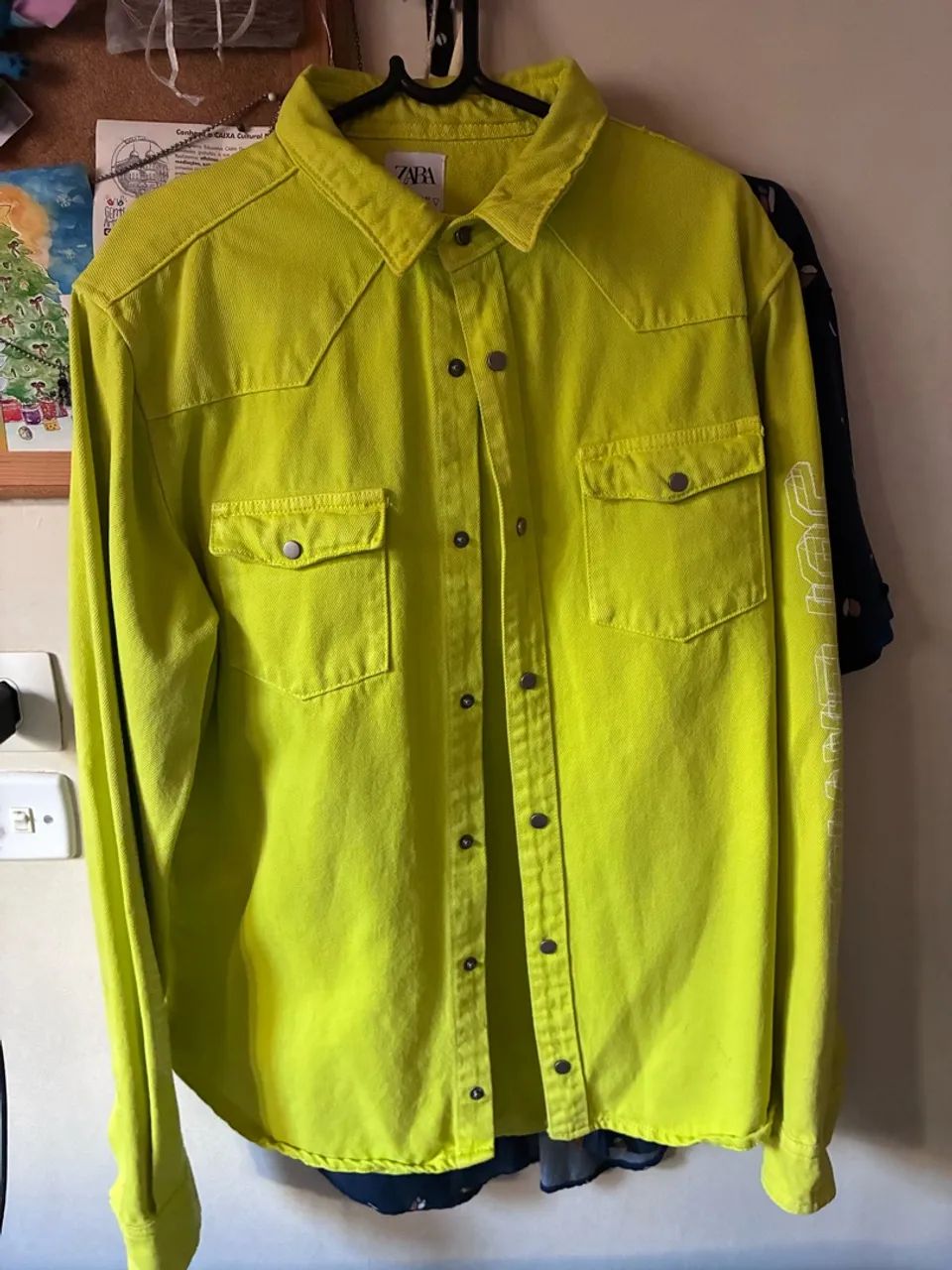 Zara - jaqueta verde em algodão