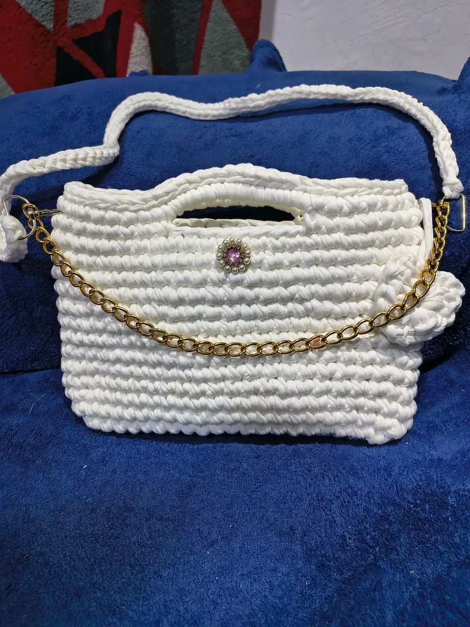 Bolsa de croche fio de malha  - Foto 5