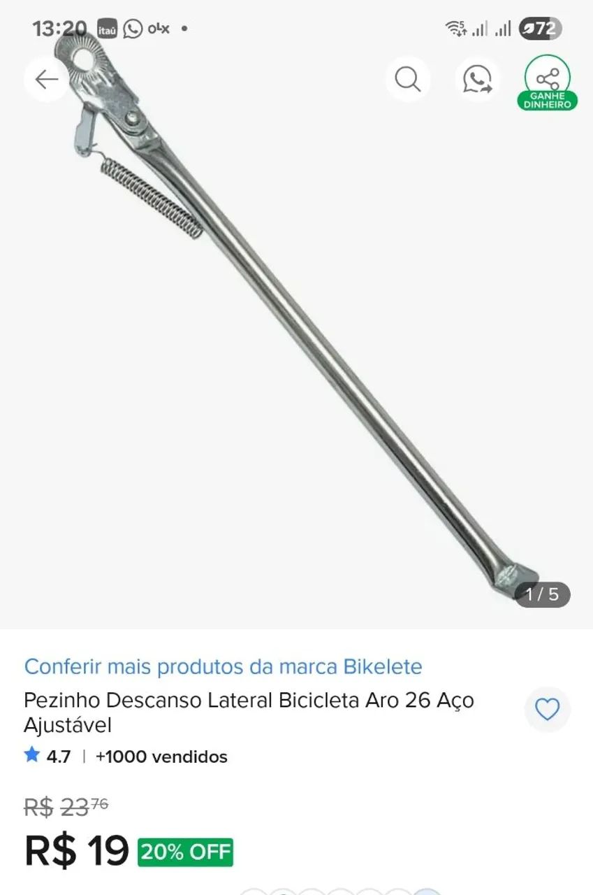 Pezinho de bicicleta - NOVO - Foto 3