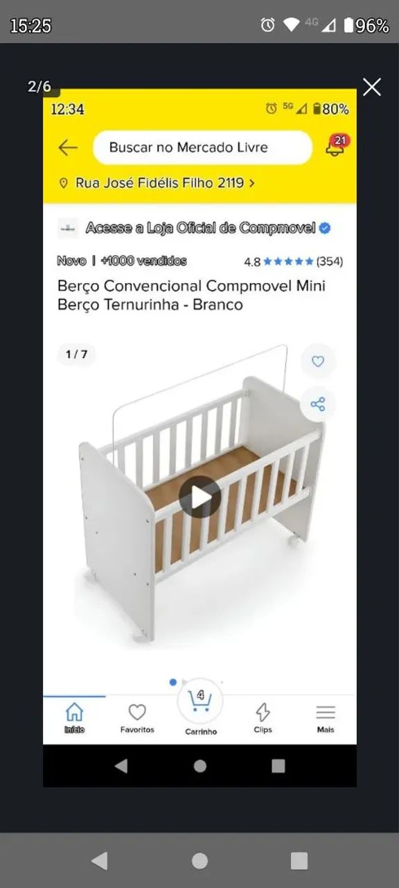 Mini berço com colchão. - Foto 4
