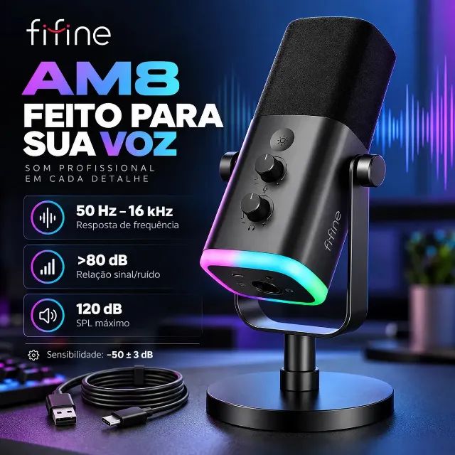 Microfone Fifine Usb/xlr Am8 Dinâmico Cardioide - Foto 3