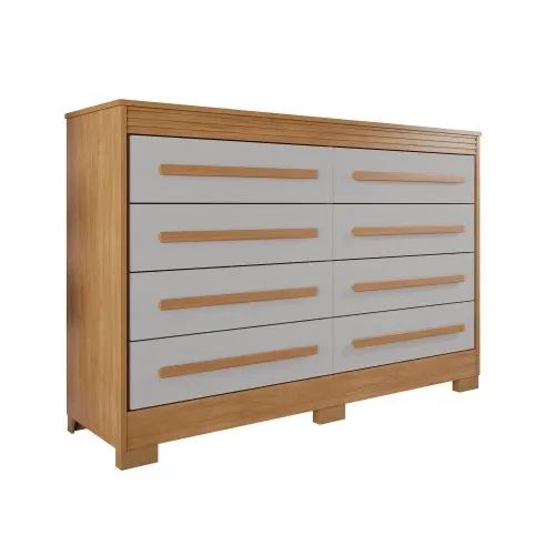 Comoda Paris Quarto Com 5 Gavetas E 1 Porta Ripada - pronta entrega 