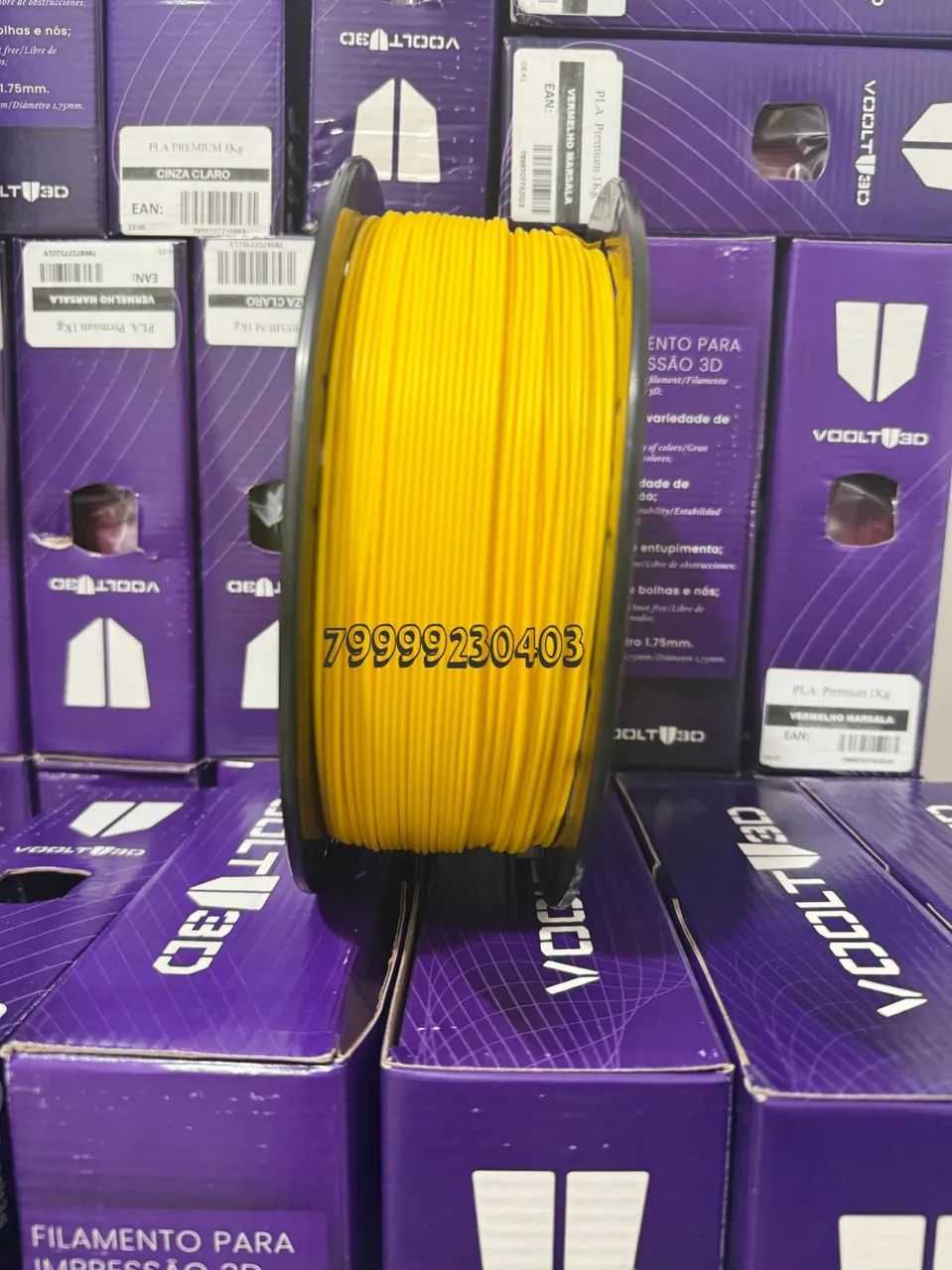 Filamento amarelo sólido PLA