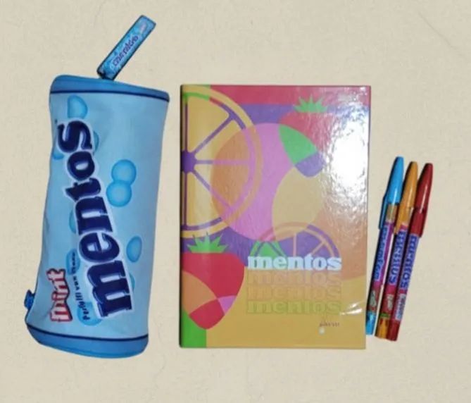 Kit Escolar Estojo Caderno e Canetas MENTOS - Foto 2