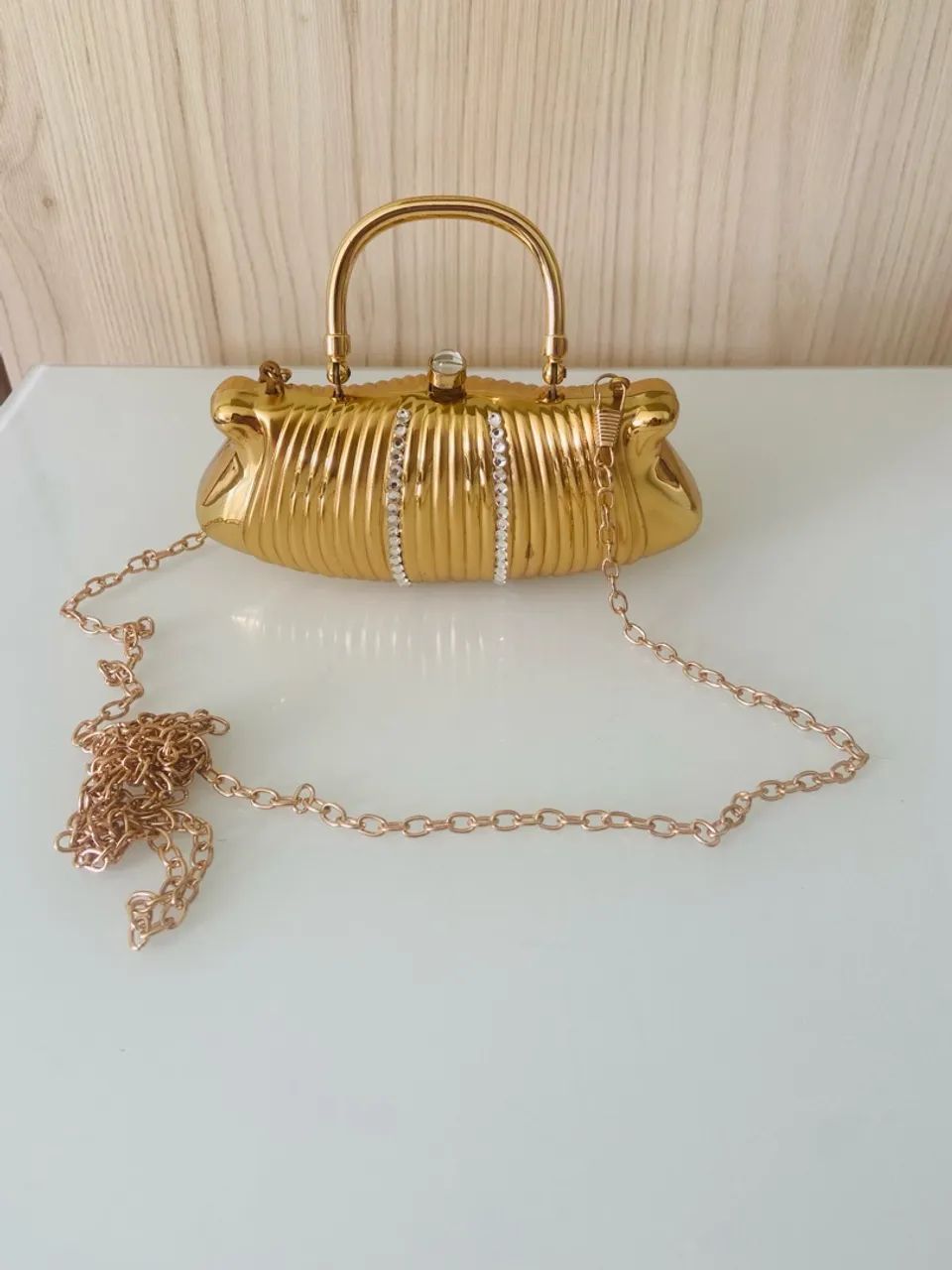 Bolsa de festa dourada mini