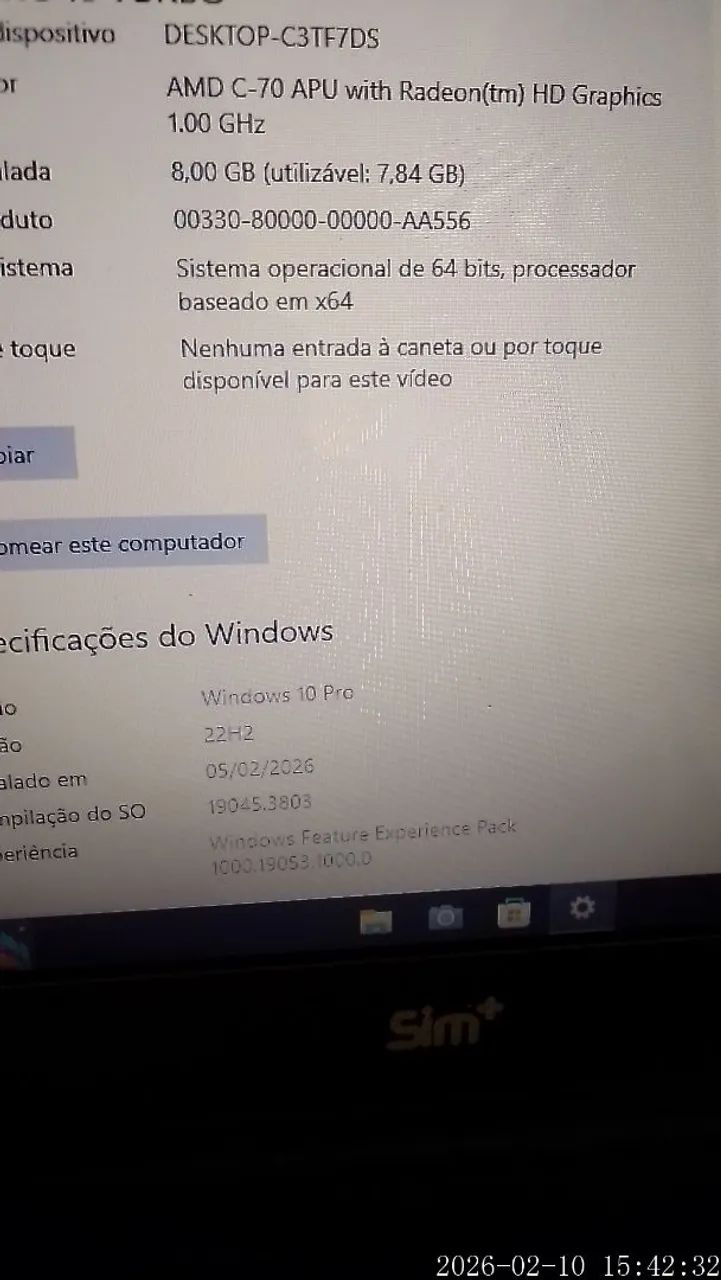 Notebook SIM+ funcionando perfeitamente SSD 120 gigas memória 8 gigas  - Foto 5
