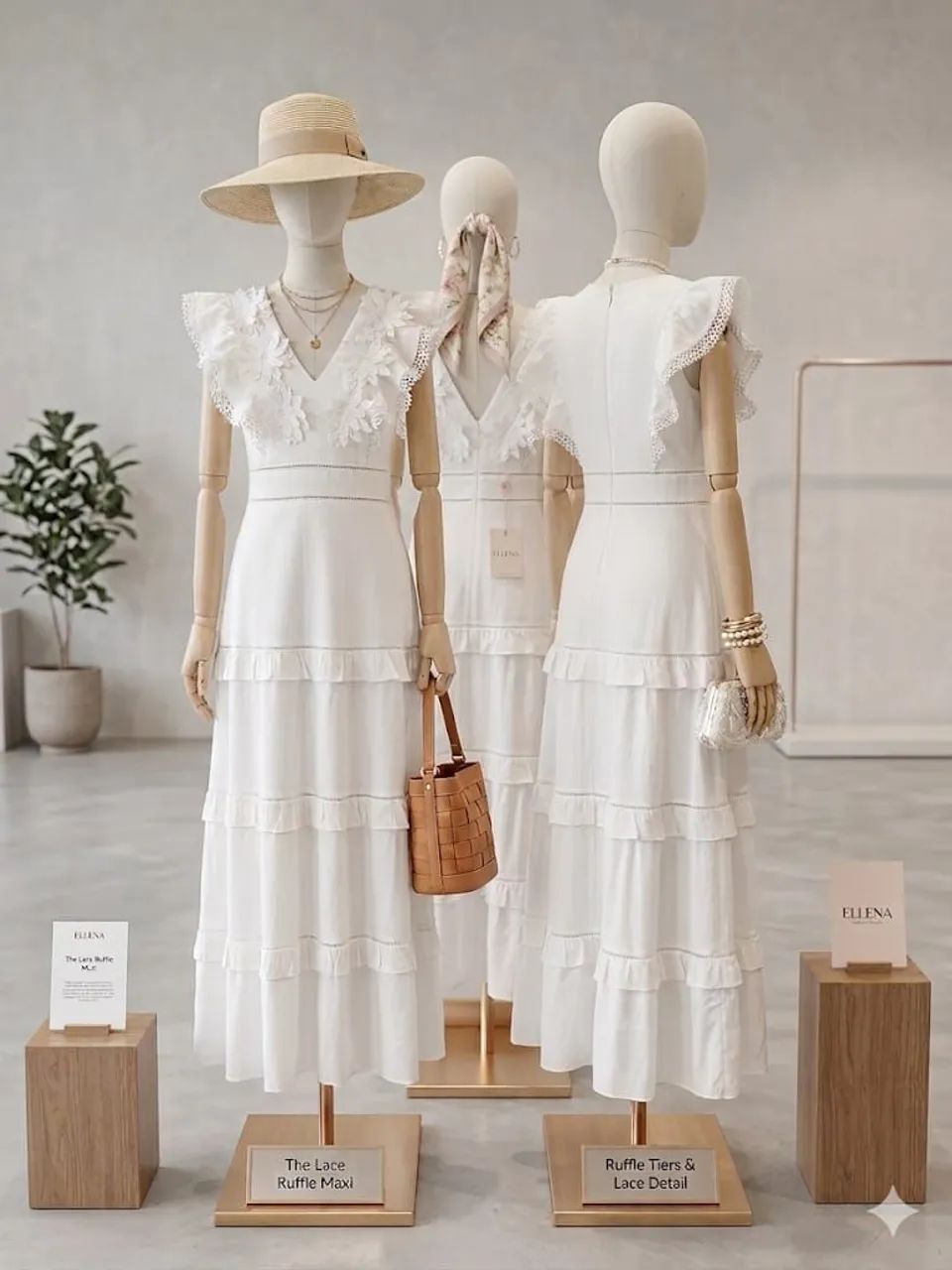 Vestido longo com lesy
