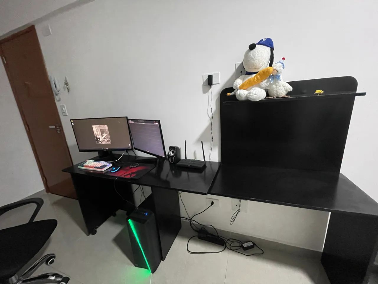 Mesa para Computador Dobrável Preta