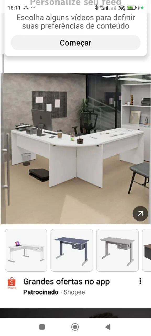Mesa para escritório em L