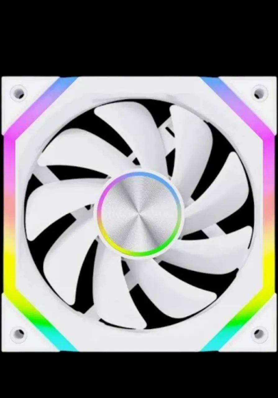 ? Kit 7 Ventoinhas Rise Mode Magneto X White ARGB 120mm - Foto 2