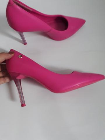 Sapato pink salto cristal