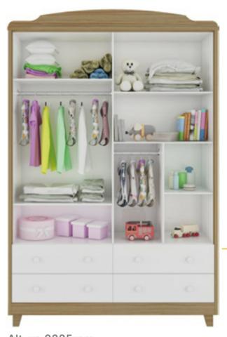 Frete Grátis* Quarto Infantil , Armário Cômoda e Berço com Captonê - Luxo Noah *NOVO - Foto 6