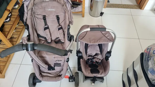 Carrinho de Bebê Travel System kiddo Spin 360° Preto + Caracol Xadrez Preto