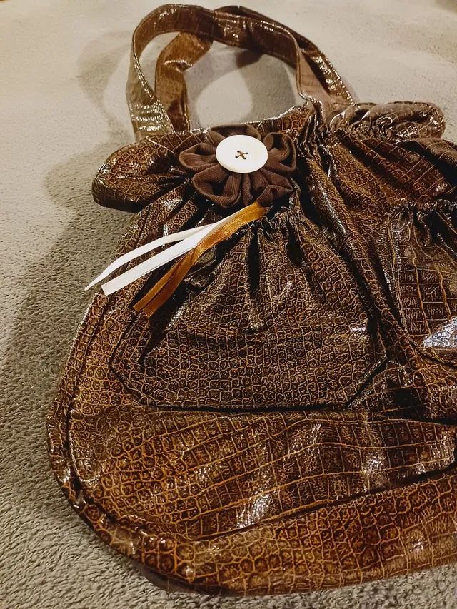 Bolsa de plástico marrom nunca usada M - Foto 2