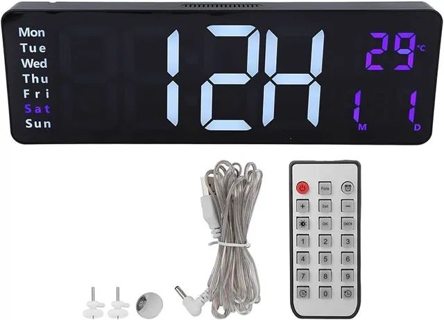 Relógio de Parede Digital com controle remoto LELONG LE-2165 - Foto 2