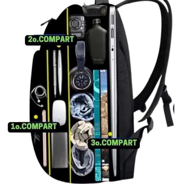 Mochila Bolsa Reforçada Notebook Impermeável Unisex Top - Foto 4