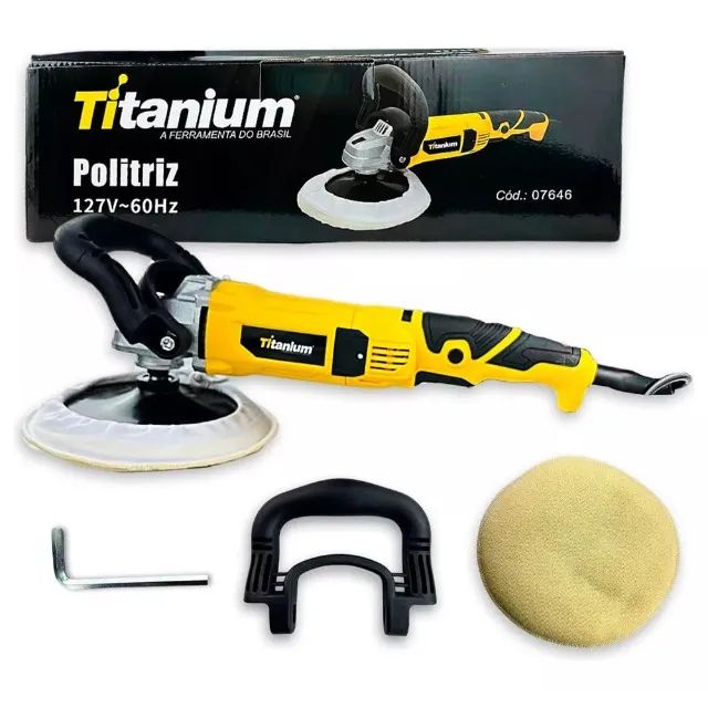 Politriz 180mm 1200w Cor Amarelo 220v 07647 Titanium - Foto 2