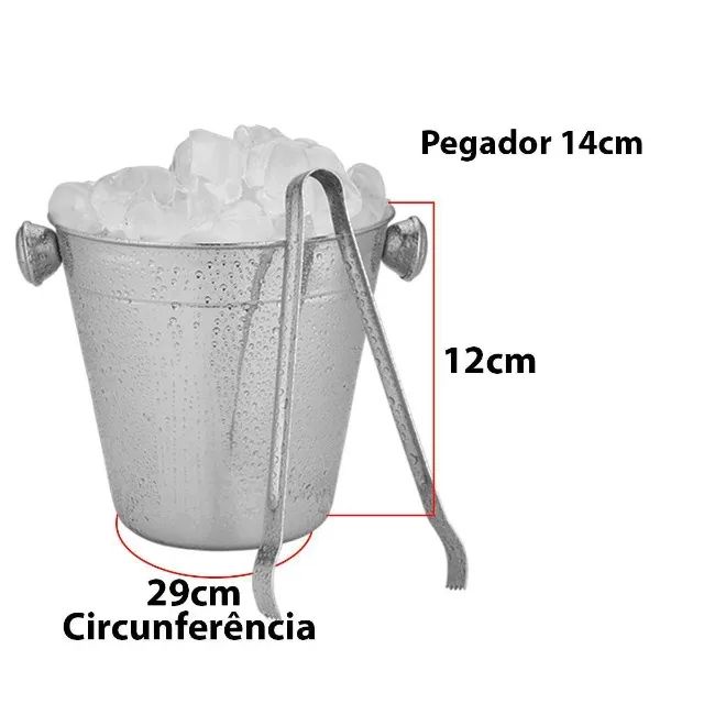 Balde C Pegador Inox 12cm 2pçs Linha Classic 750mml Ud302 - Foto 6