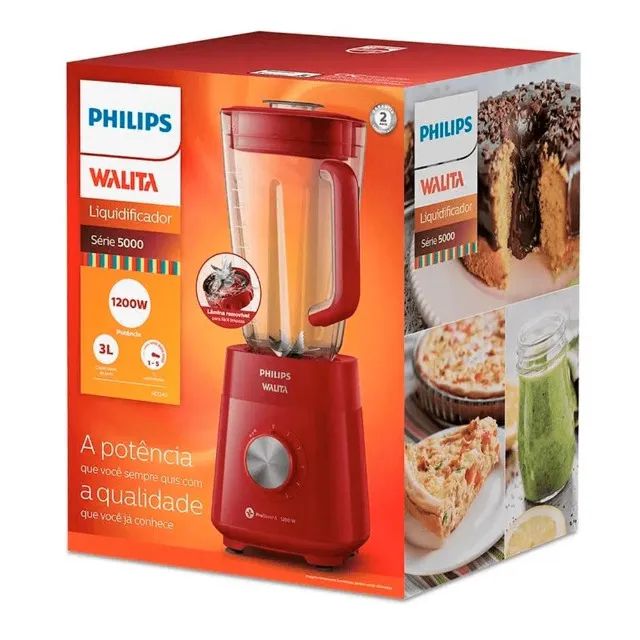 Liquidificador Philips Walita 3 Litros 5 Vel 1200W Vermelho - 220v Zero KM Leia o anuncio
