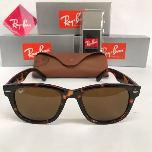 Óculos Wayfarer Tartaruga Lentes de cristal - Foto 2