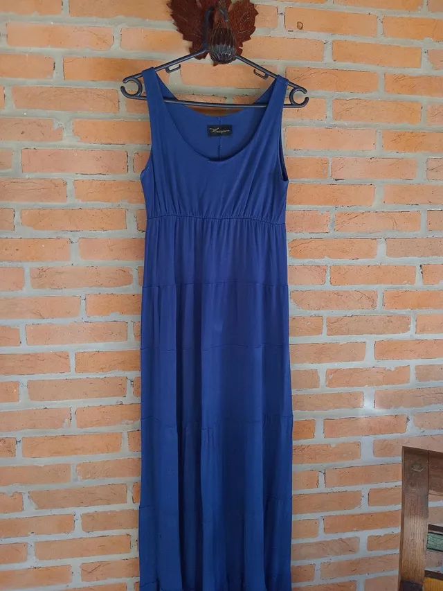 vestido longo azul royal Zinzane