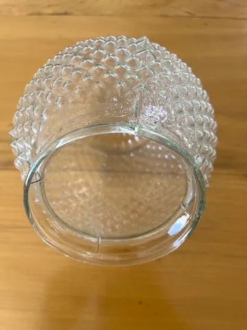 Globo Lustre Vidro Redondo Bico de Jaca Antiguidade - Foto 6