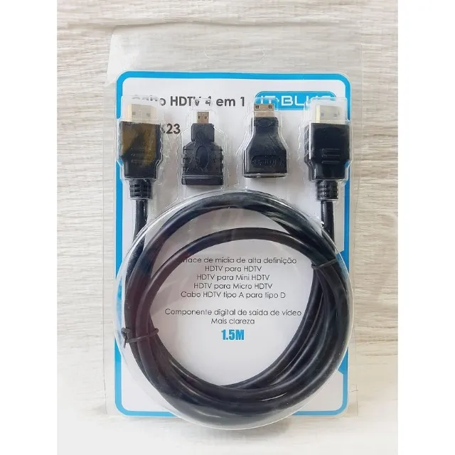 Cabo HDTV 4 em 1 IT Blue Para HDTV, Mini, Micro, A Para D LE-6623 -