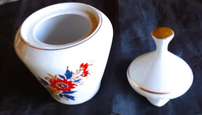 Porcelana Pozzani Bule e açucareiro Porcelana branca decoração floral *Descrição - Foto 4