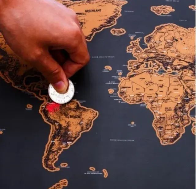 Mapa mundi de raspar, presente,  - Foto 3