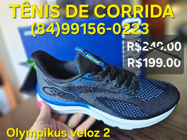PROMOÇÃO TÊNIS DE CORRIDA OLYMPIKUS VELOZ 2 UNISSEX ORIGINAL-R$199.00