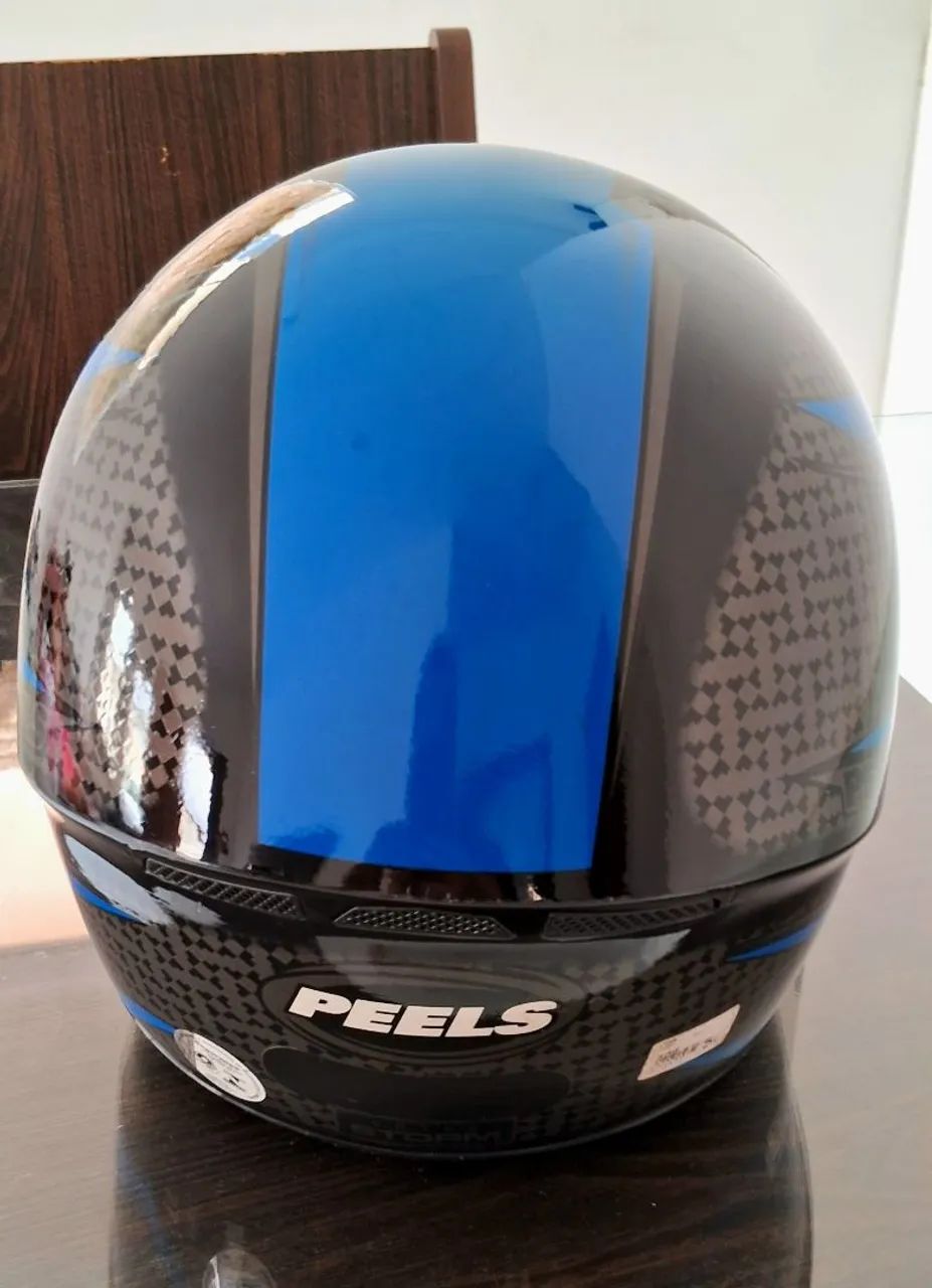 Capacete Peels azul e preto número 58 - Foto 4