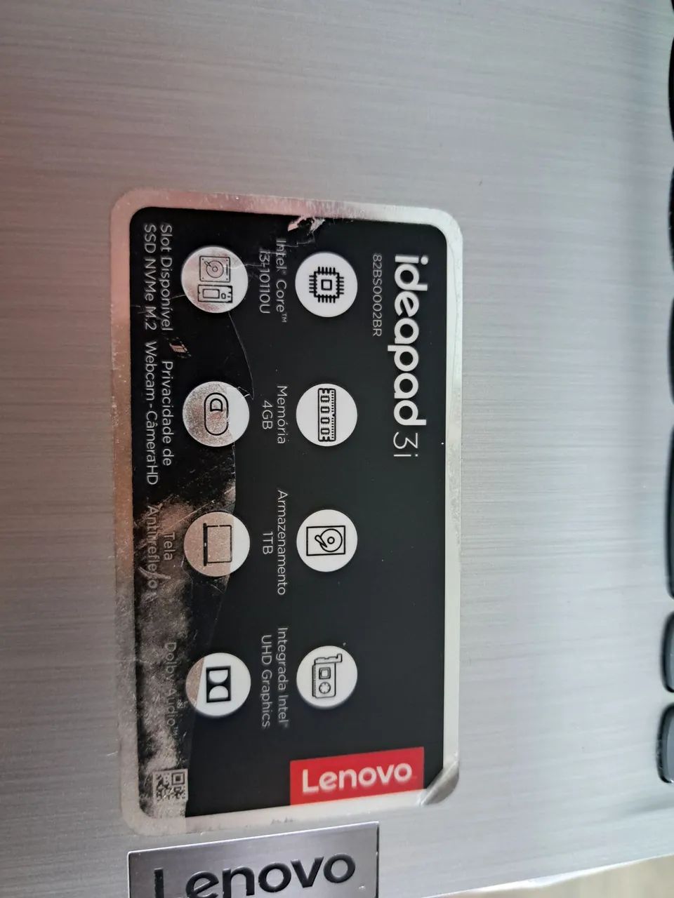 Notebook Lenovo Ideapad 3i - 4GB RAM - 1TB HD