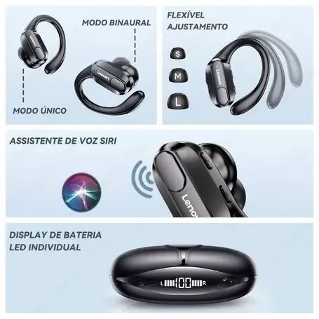 Fone de Ouvido Lenovo XT80 Bluetooth com Microfone - Academia, Corrida, Ciclismo etc - Foto 5