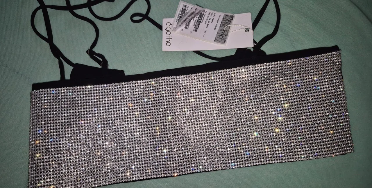 Top Faixa Ágatha com Strass Nunca Usado