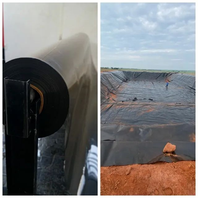 Geomanta 800 micras Pead Preta para Lagos, Lajes. 12 x 5,90 - Foto 4
