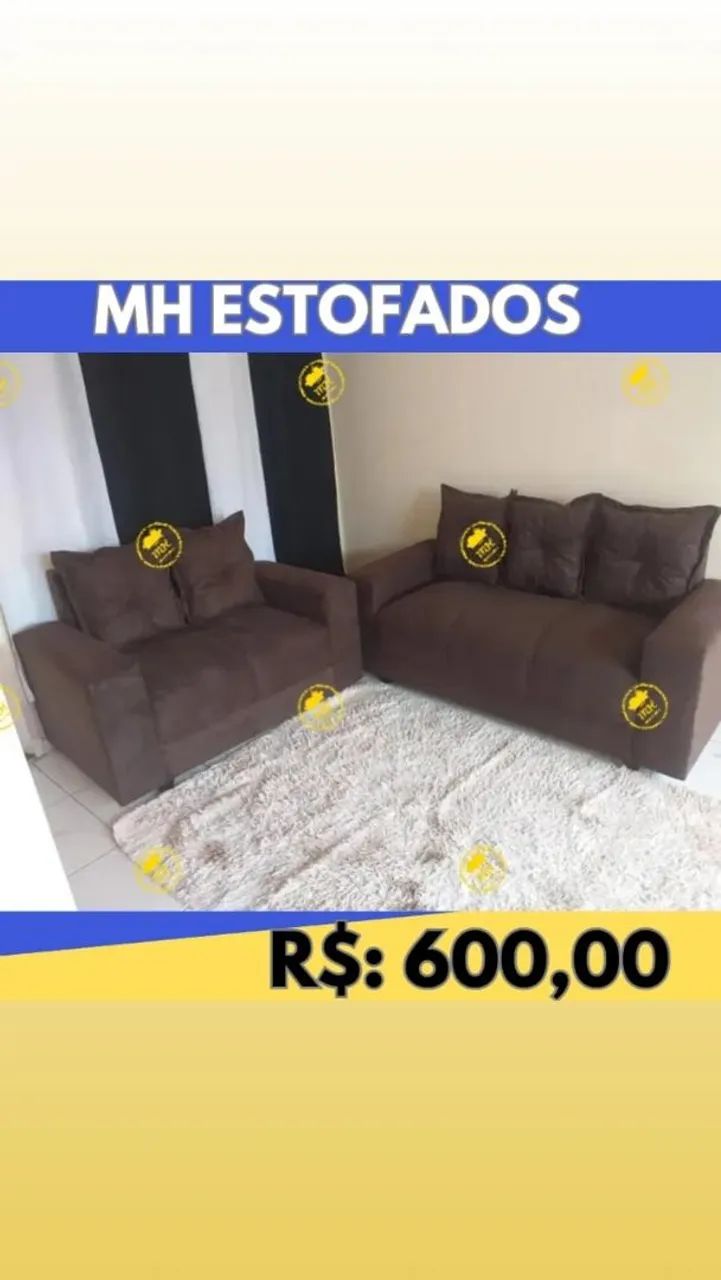 Conjunto de Sofá e Poltrona Vermelho65171907305089122