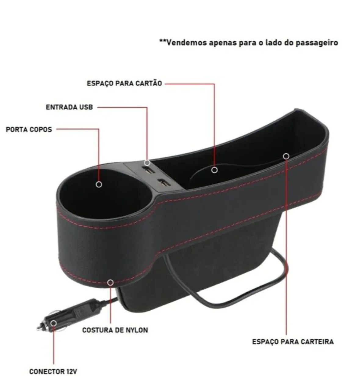 Promoção!!!!Acessório carro porta copos com usb - Foto 4