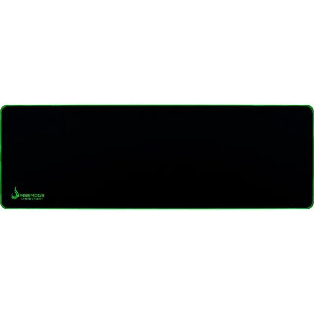 Mouse Pad Gamer Rise Mode Black com costura Green 900x300mm - WZetta