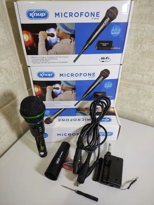 Microfone Sem Fio Knup KP-M5005 - Alta Qualidade
