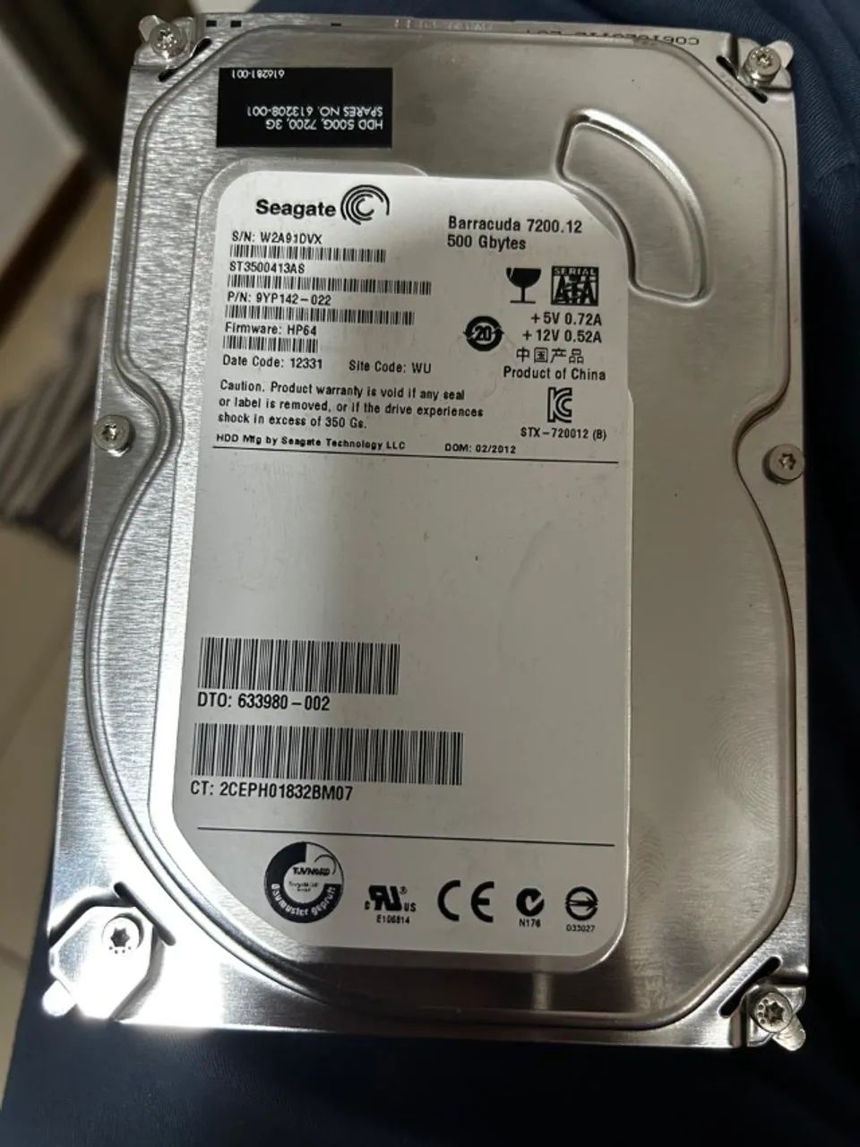 HD Seagate 500GB Barracuda 7200.12